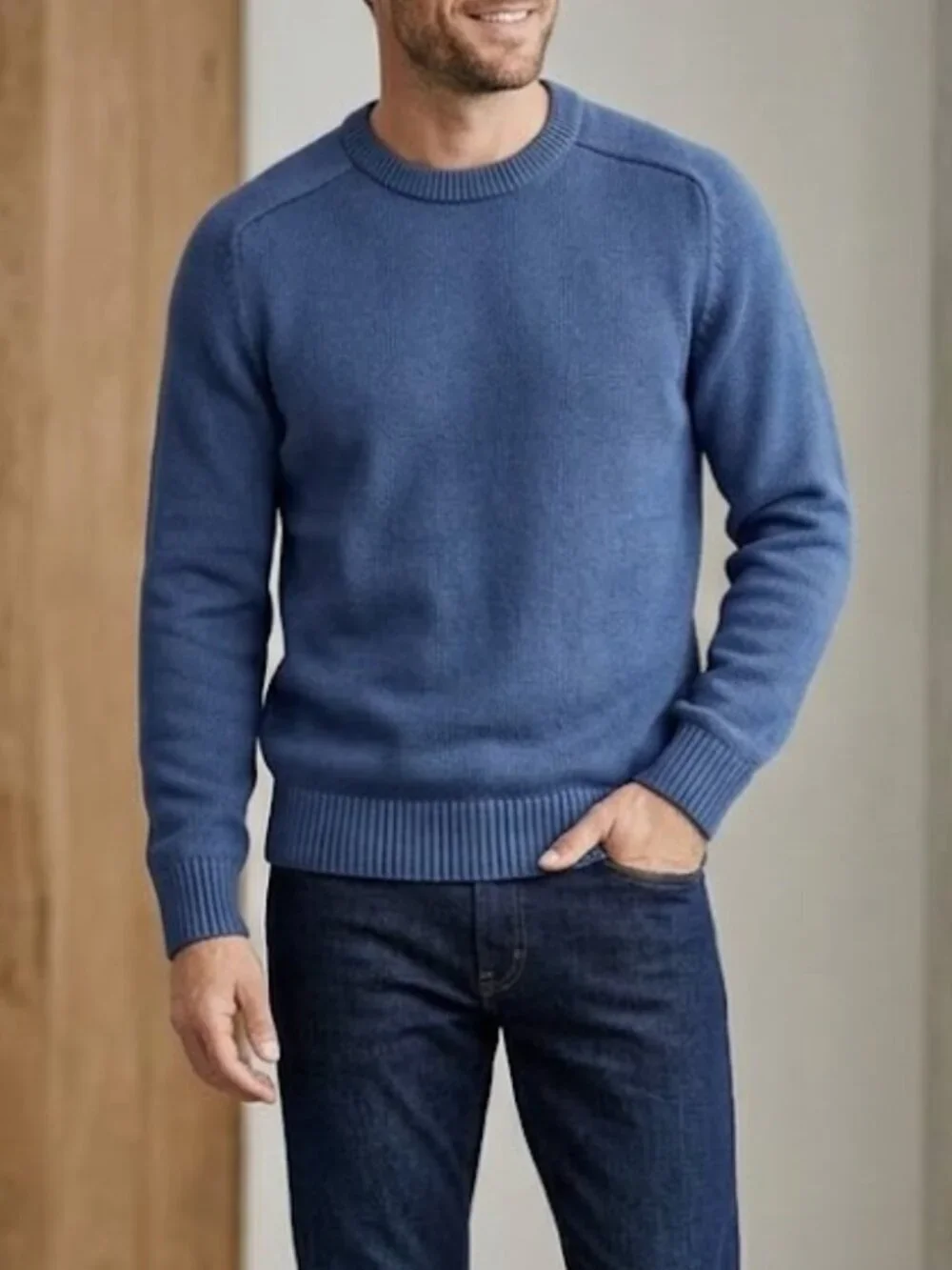 J.Crew Blue Knit Sweater Size L Crewneck Classic Lightweight Casual Soft